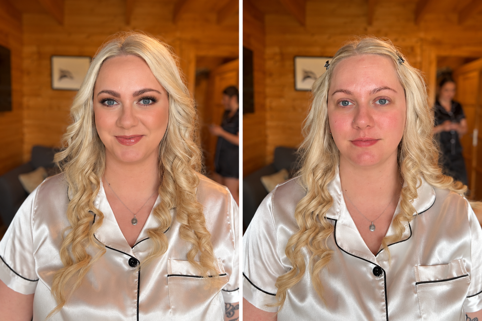 Before and after bridal makeup by Mel England
